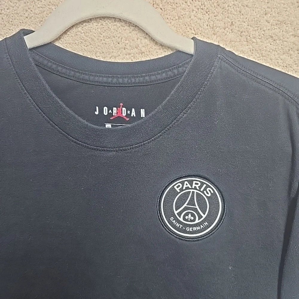 Jordan Mens Medium Black Paris‎ Saint Germain Soccer long sleeve t-shirt EUC